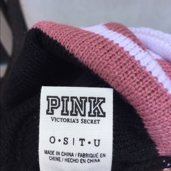 Pink Victoria’s Secret, black/pink/white hat, great condition, soft and comfy,OS - Picture 3 of 3